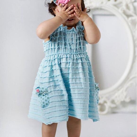 Matilda Jane Girls Dress | Lazy River Dress w/ Diaper Cover & Hat | 18-24 Months - Picture 2 of 11
